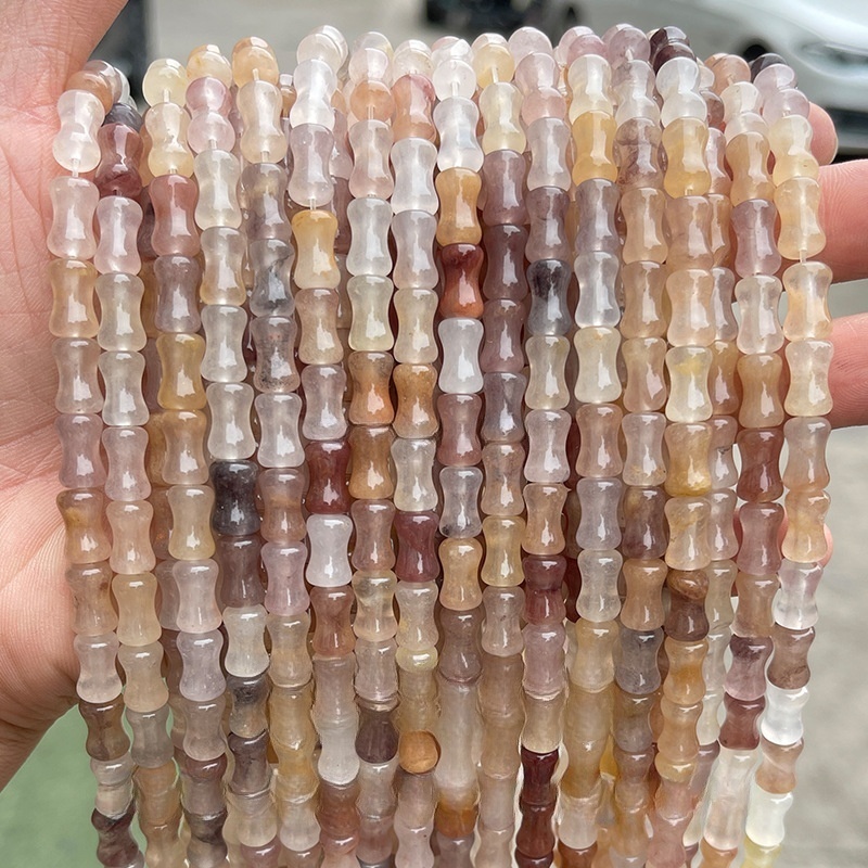 5x12mm natural crystal bamboo tube beads suitable for DIY