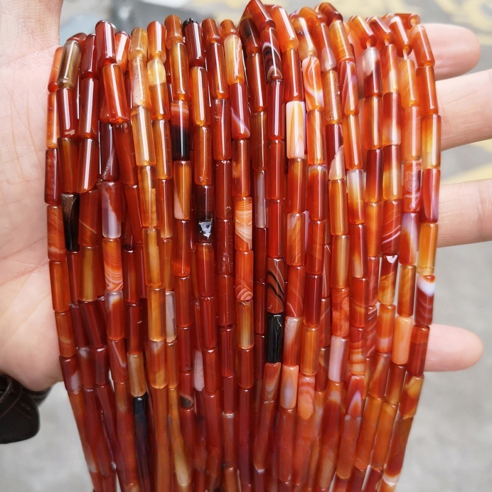 4x13mm crystal agate round tube loose beads suitable for DIY