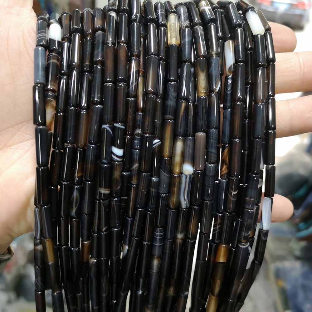 4x13mm crystal agate round tube loose beads suitable for DIY