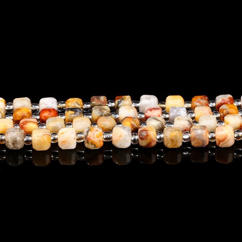 4-5mm Natural crystal agate jade sugar cube loose beads