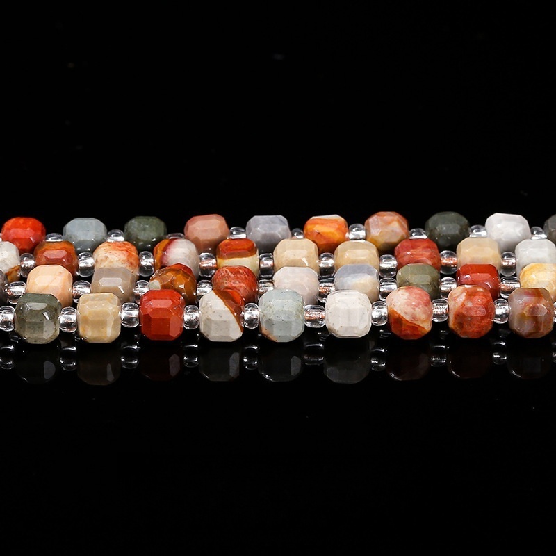 4-5mm Natural crystal agate jade sugar cube loose beads