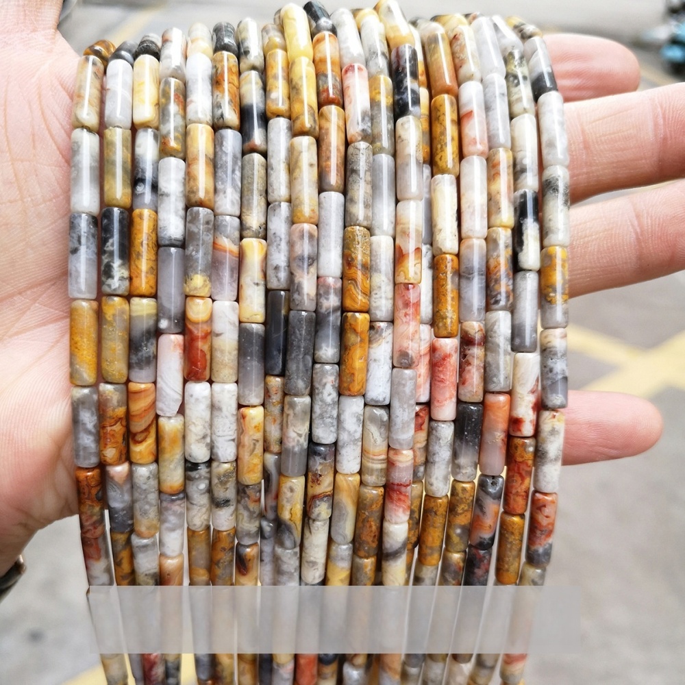4x13mm crystal agate round tube loose beads suitable for DIY