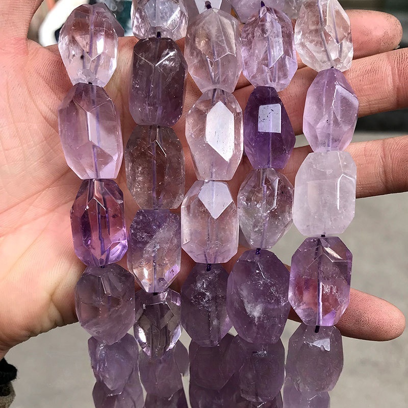 15*20mm crystal rough stone cut straight hole shape suitable for DIY