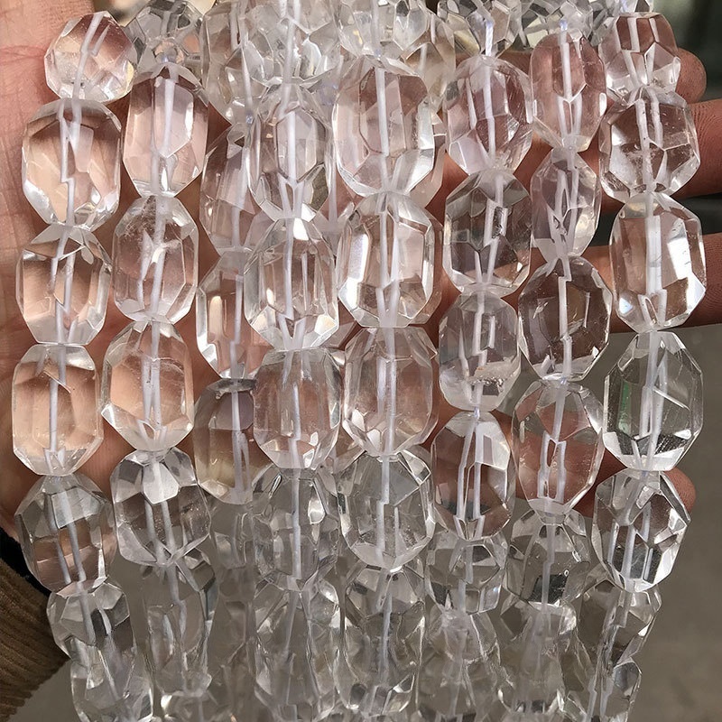 15*20mm crystal rough stone cut straight hole shape suitable for DIY