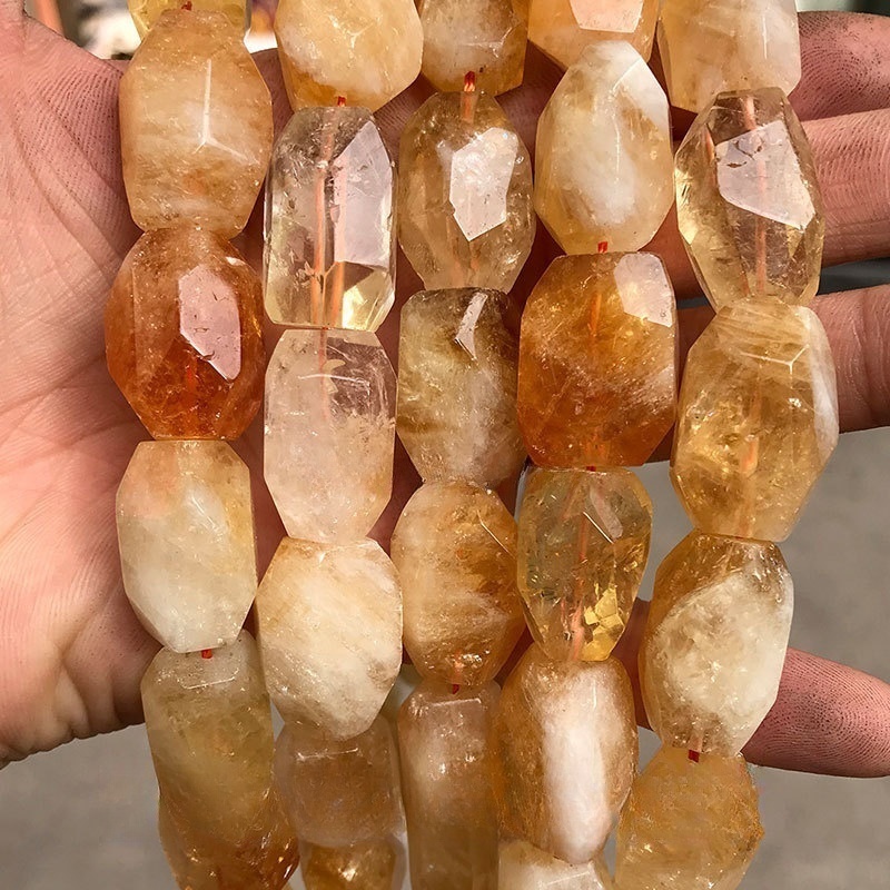 15*20mm crystal rough stone cut straight hole shape suitable for DIY