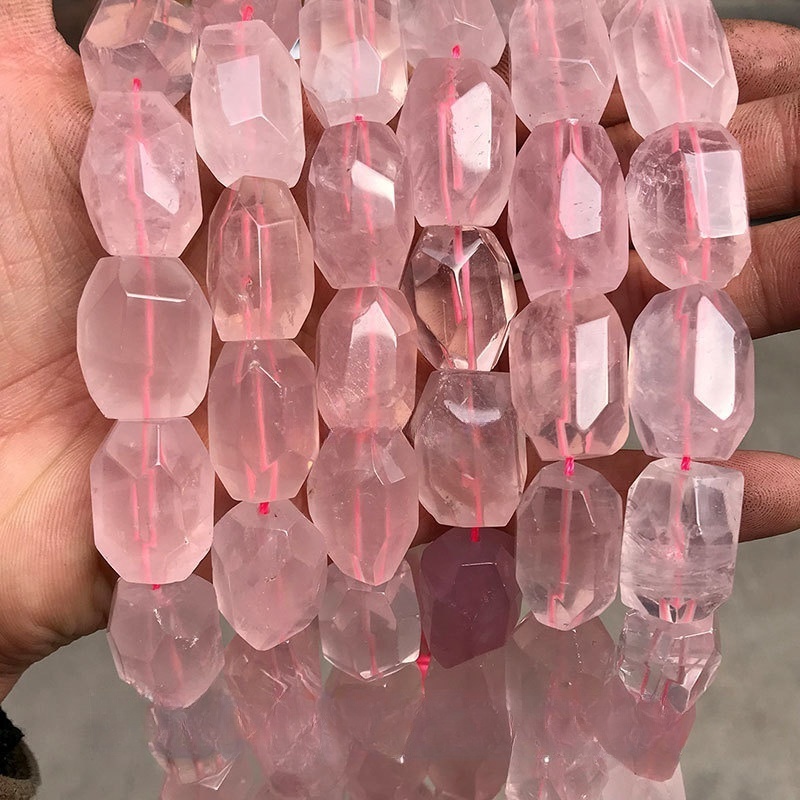 15*20mm crystal rough stone cut straight hole shape suitable for DIY