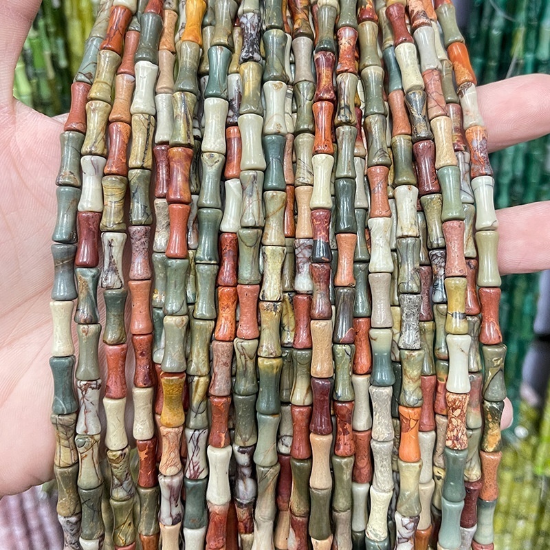 5x12mm natural crystal bamboo tube beads suitable for DIY