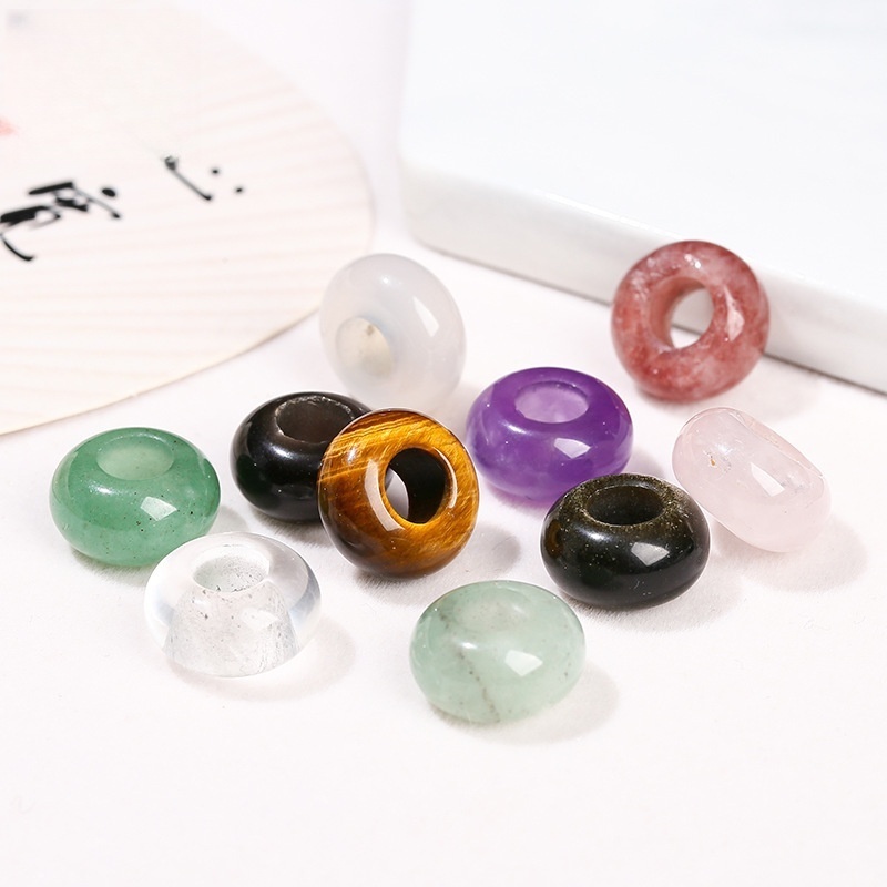10pcs/bag 10*4m natural crystal agate abacus large hole beads loose beads