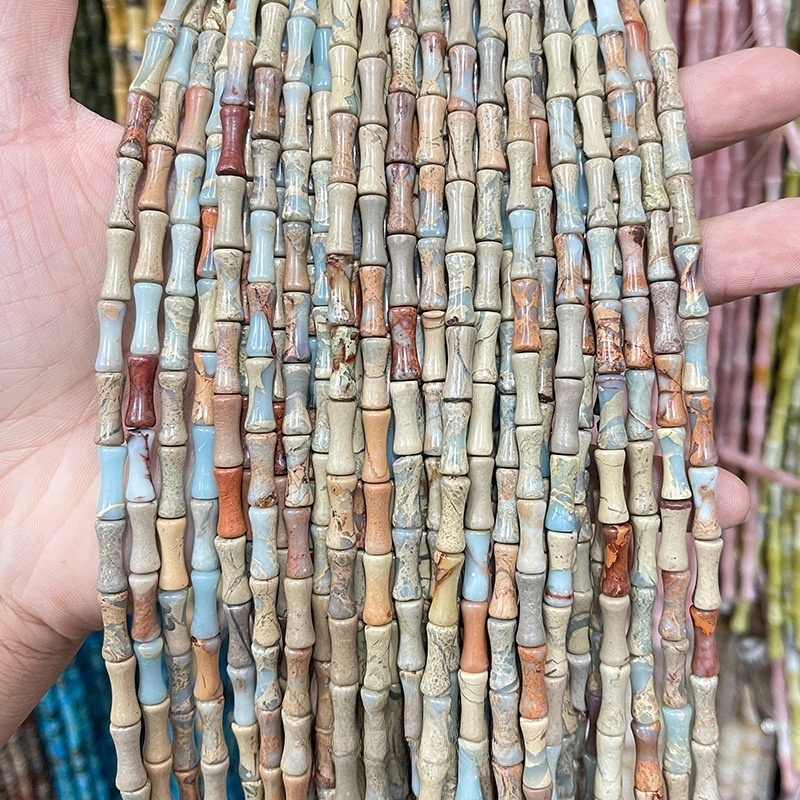 5x12mm natural crystal bamboo tube beads suitable for DIY