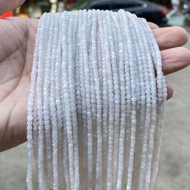 2mm natural crystal cut sugar cube loose beads suitable for DIY