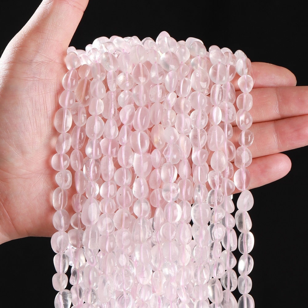 Natural ice rose quartz random shape beads loose beads
