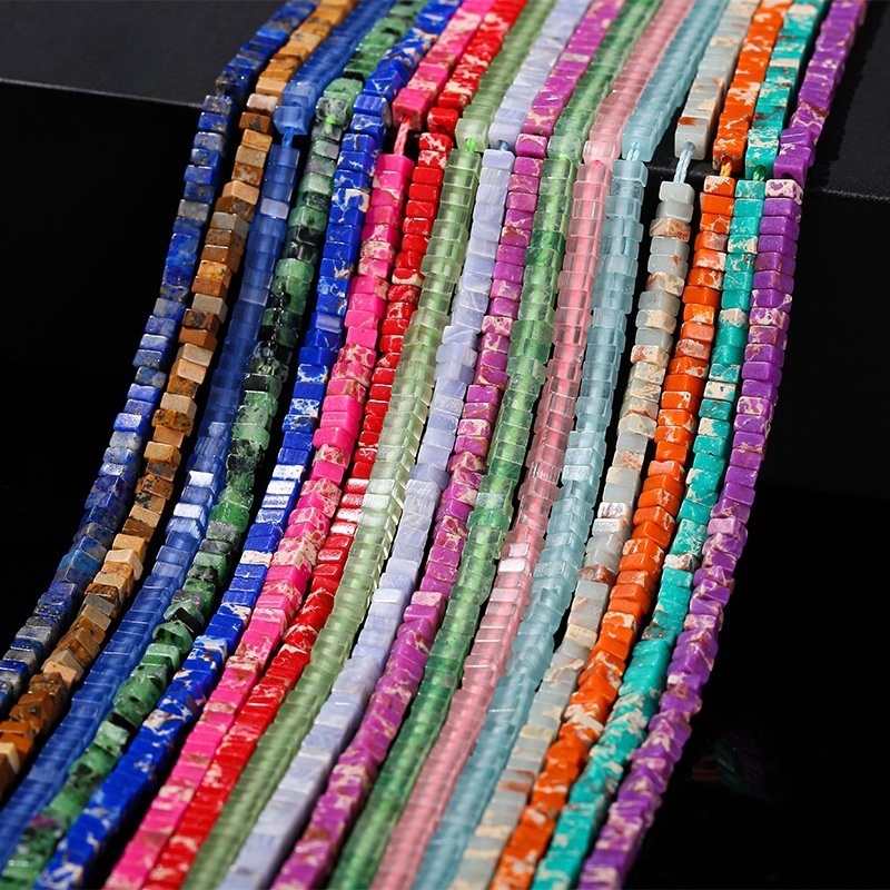 1.5*2.7mm natural stone small cube loose beads