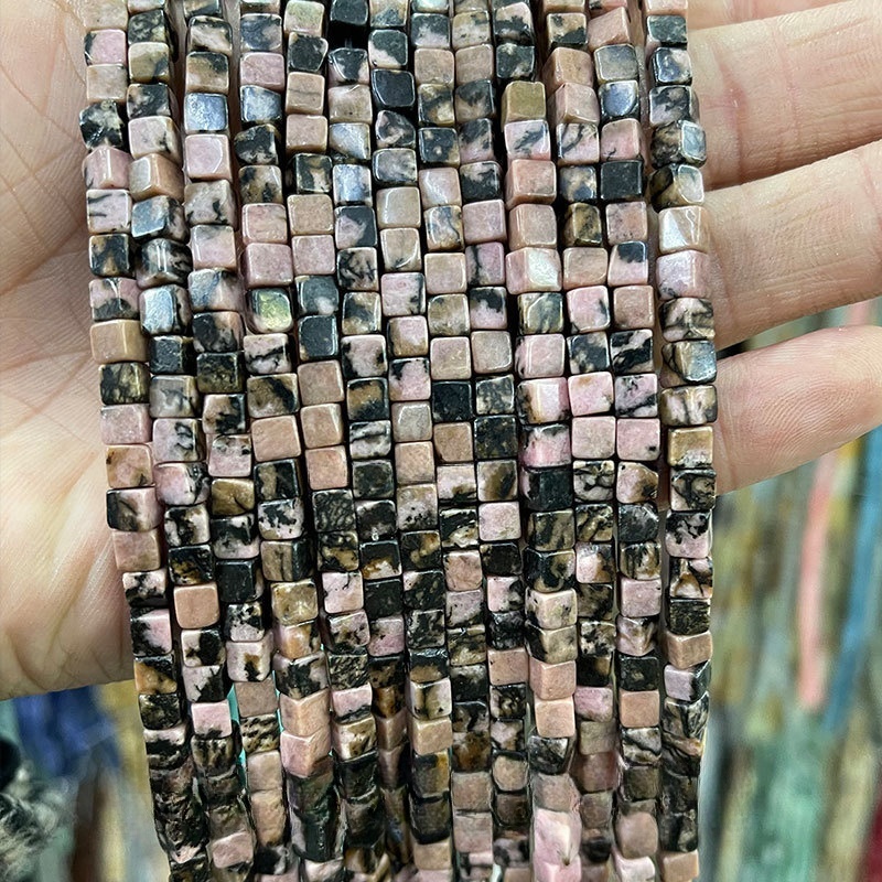 4*4mm crystal agate square beads loose beads square beads