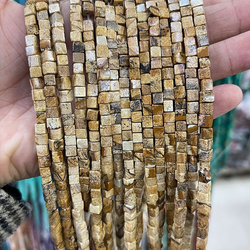 4*4mm crystal agate square beads loose beads square beads