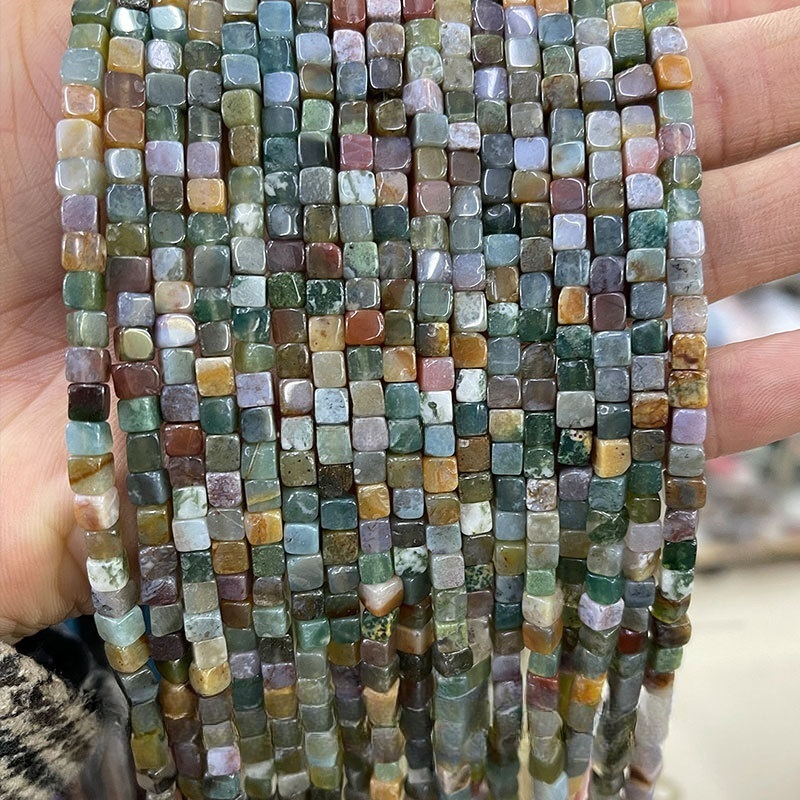 4*4mm crystal agate square beads loose beads square beads
