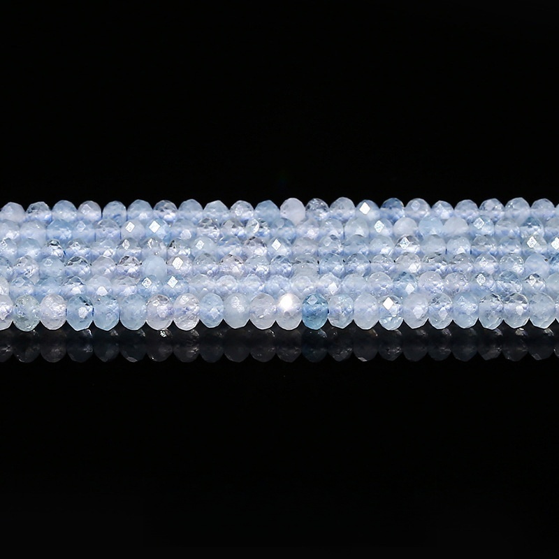 2*3mm natural aquamarine faceted abacus beads loose beads