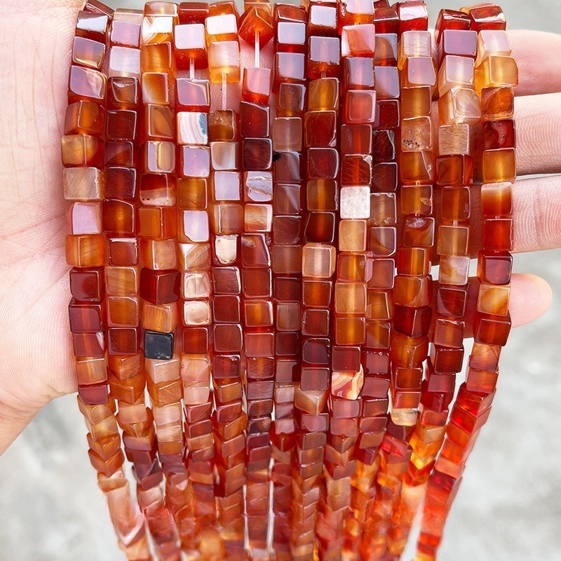 6mm square loose beads crystal jade square beads