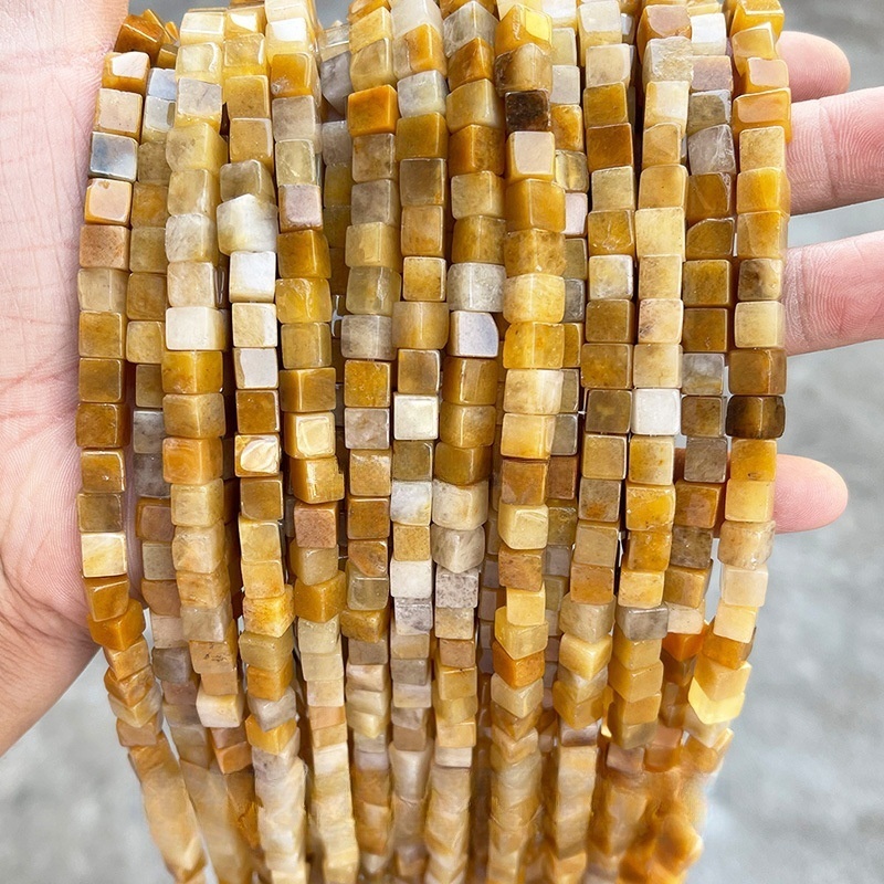 6mm square loose beads crystal jade square beads
