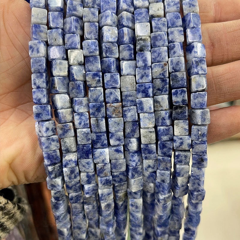 6mm square loose beads crystal jade square beads