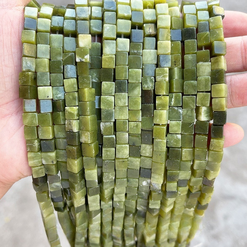 6mm square loose beads crystal jade square beads