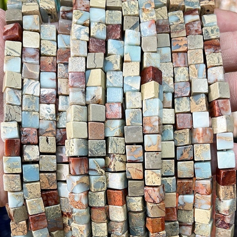 6mm square loose beads crystal jade square beads