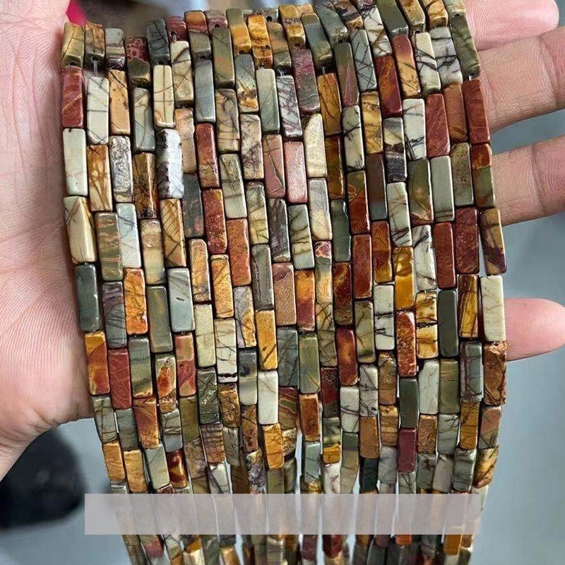 4*13mm crystal agate rectangular cube shaped loose beads