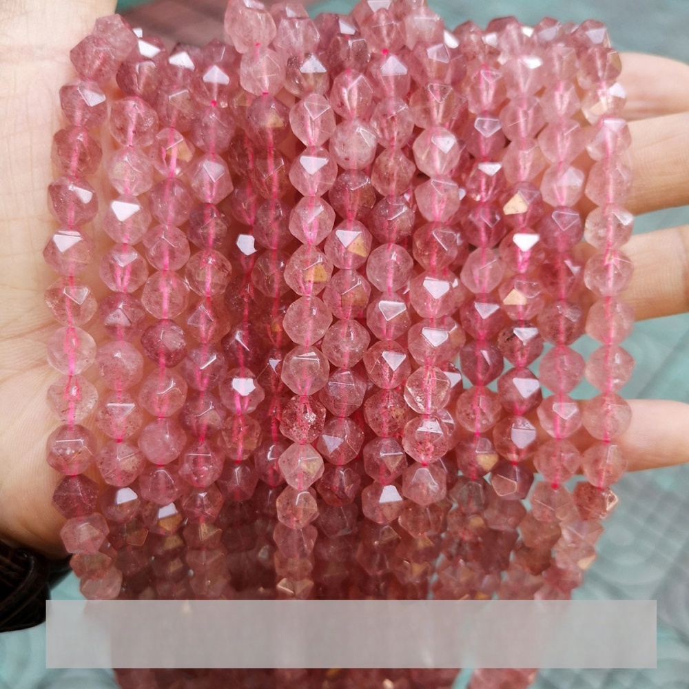 6mm natural crystal diamond faceted rhombus beads scattered suitable for DIY