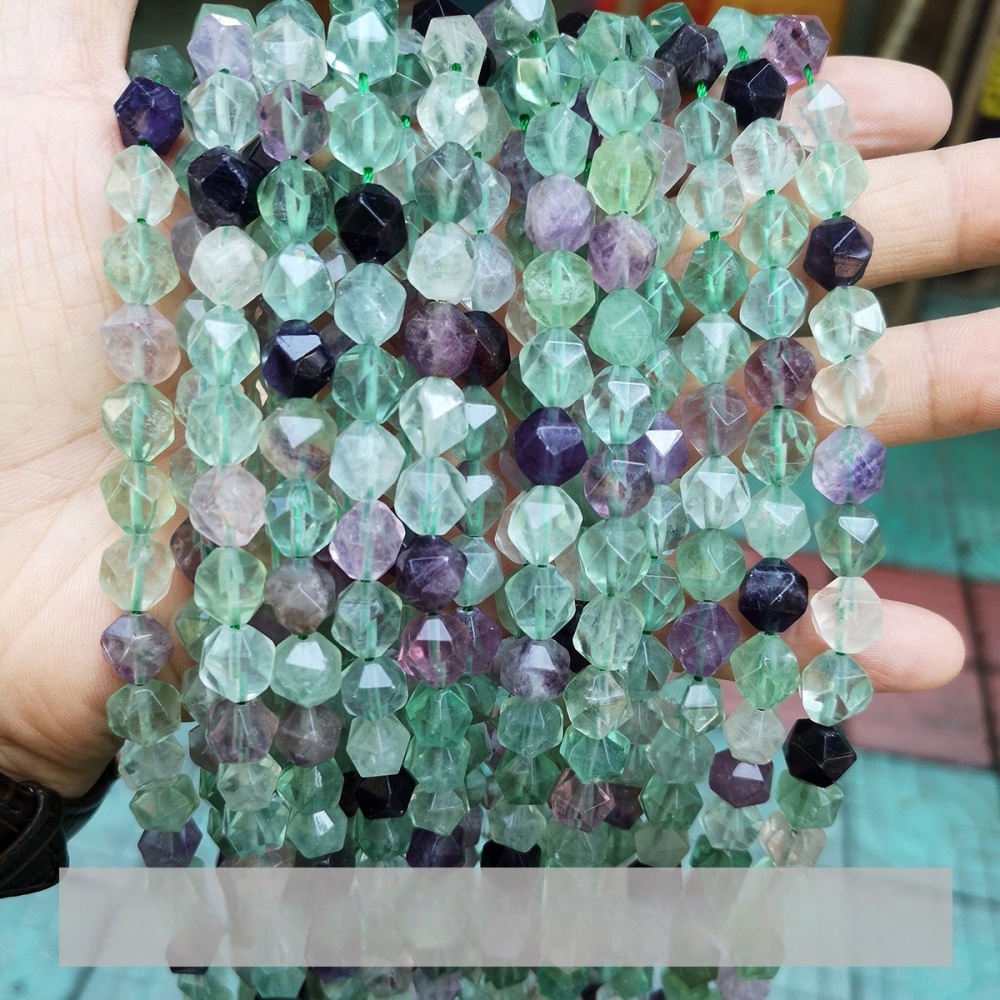 6mm natural crystal diamond faceted rhombus beads scattered suitable for DIY