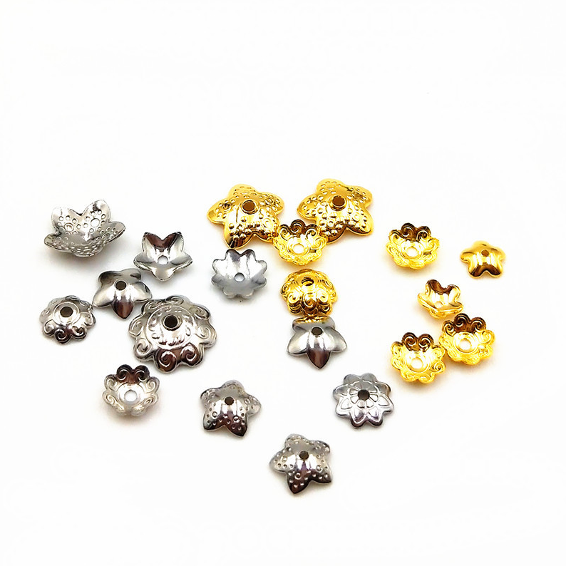 200 Pieces/Bag--Stainless steel bead holder bead cap flower holder flower shaped DIY jewelry accessories