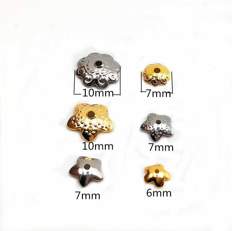 200 Pieces/Bag--Stainless steel bead holder bead cap flower holder flower shaped DIY jewelry accessories