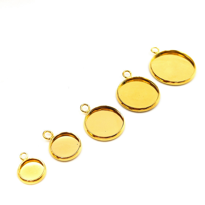 100 Pieces/Bag - stainless steel gemstone base 6-30mm round time gemstone holder