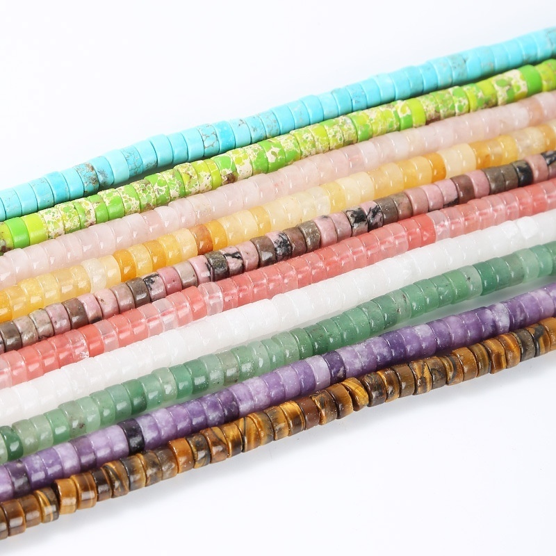 3*6mm natural stone rectangular round beads
