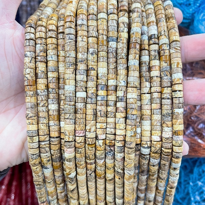 3*6mm natural stone rectangular round beads