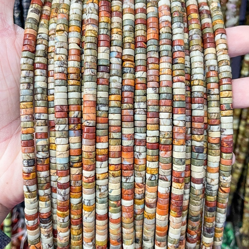 3*6mm natural stone rectangular round beads