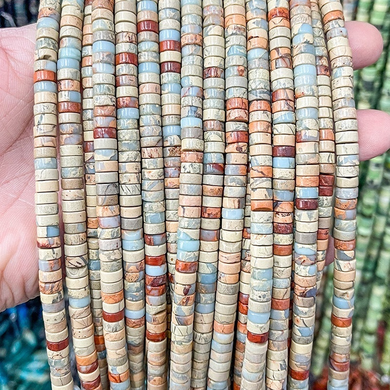 3*6mm natural stone rectangular round beads