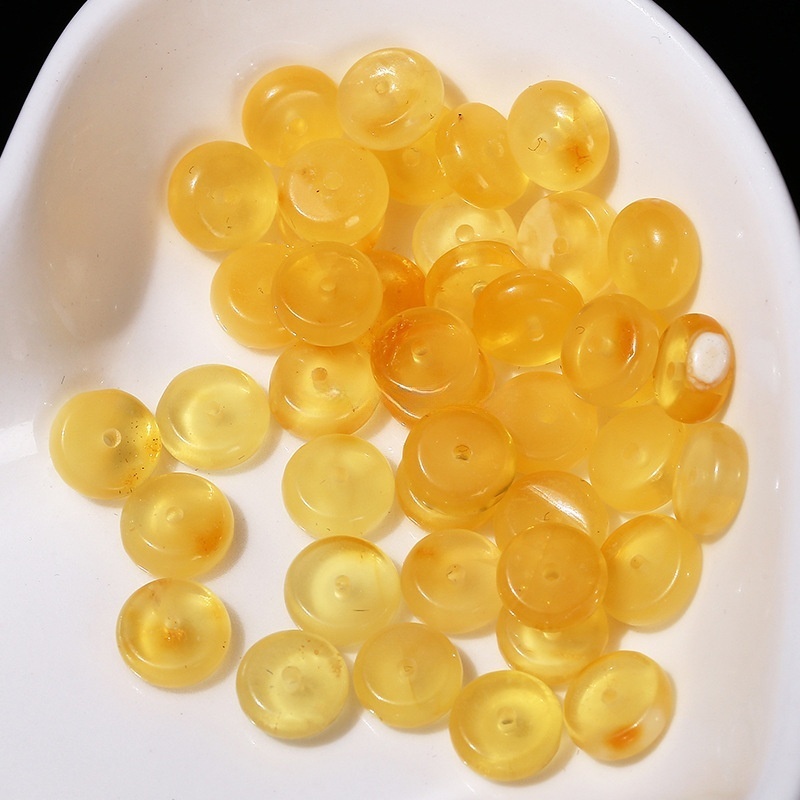 10pcs/bag 8mm natural beeswax spacer reflux old wax spacer beads loose beads