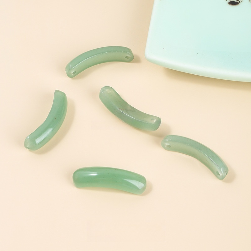 36*10mm natural crystal jade bridge curved tube beads
