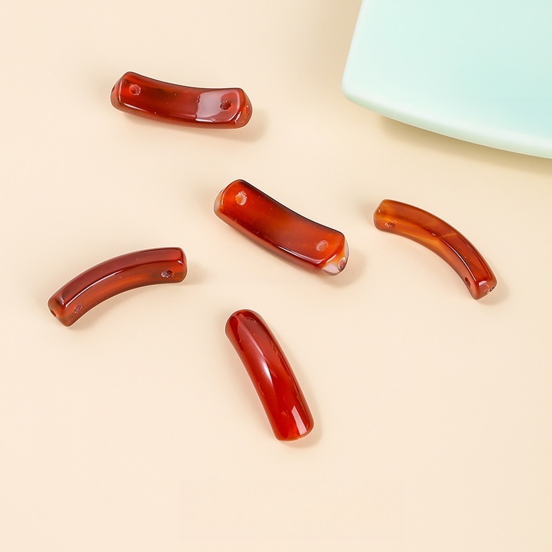 36*10mm natural crystal jade bridge curved tube beads