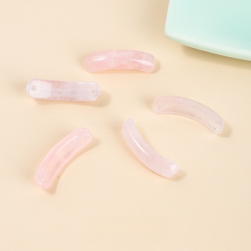 36*10mm natural crystal jade bridge curved tube beads