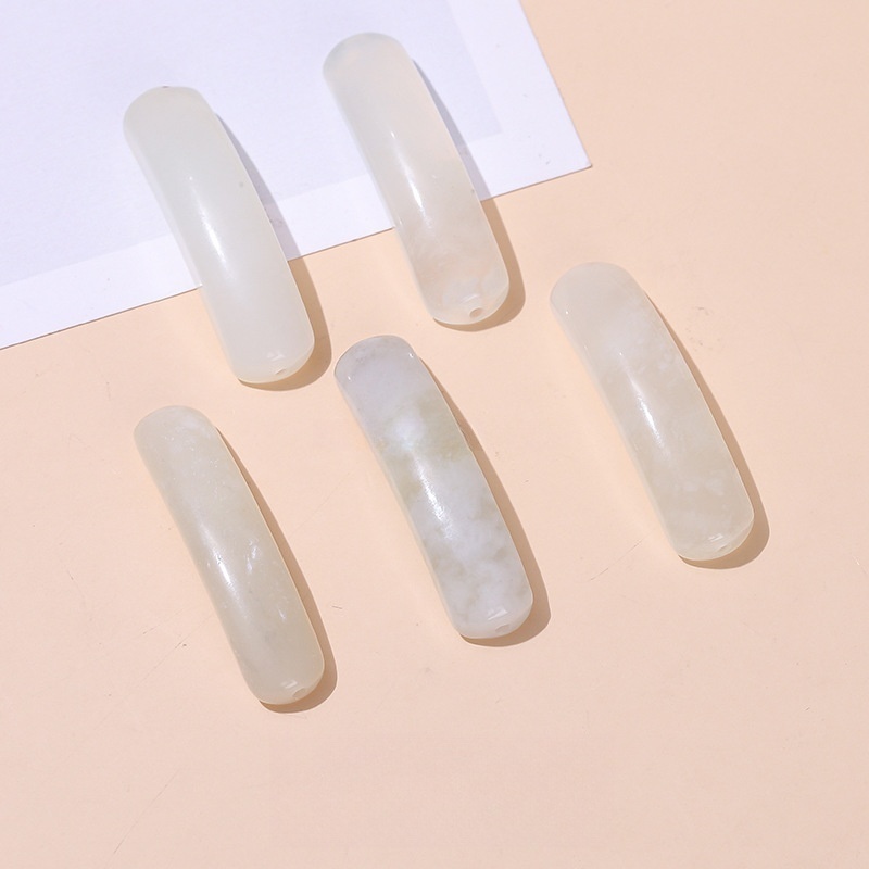 36*10mm natural crystal jade bridge curved tube beads