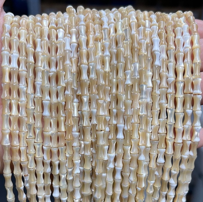 4*7mm natural horseshoe snail bamboo beads shell round tube beads