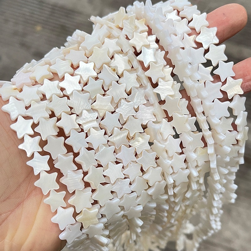 6-12mm natural freshwater shell star scattered pearl white mother of pearl
