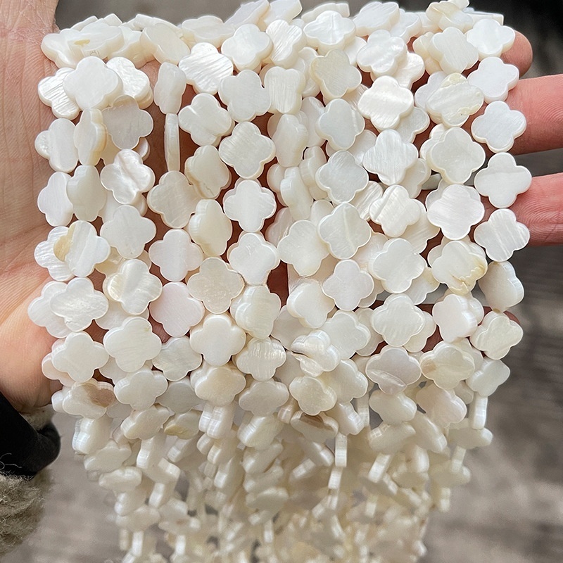 6-14mm natural freshwater shell four-leaf clover loose beads