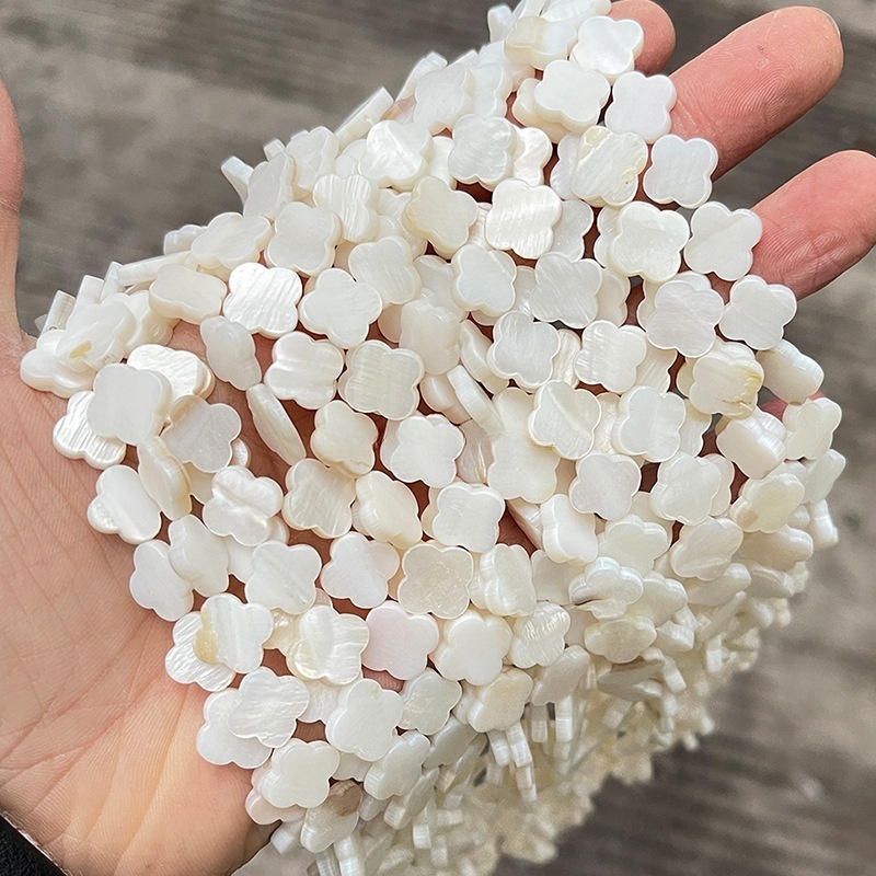 6-14mm natural freshwater shell four-leaf clover loose beads