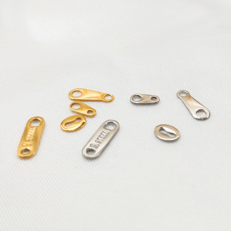 DIY jewelry accessories stainless steel connector oval brand lip piece LOGO connector