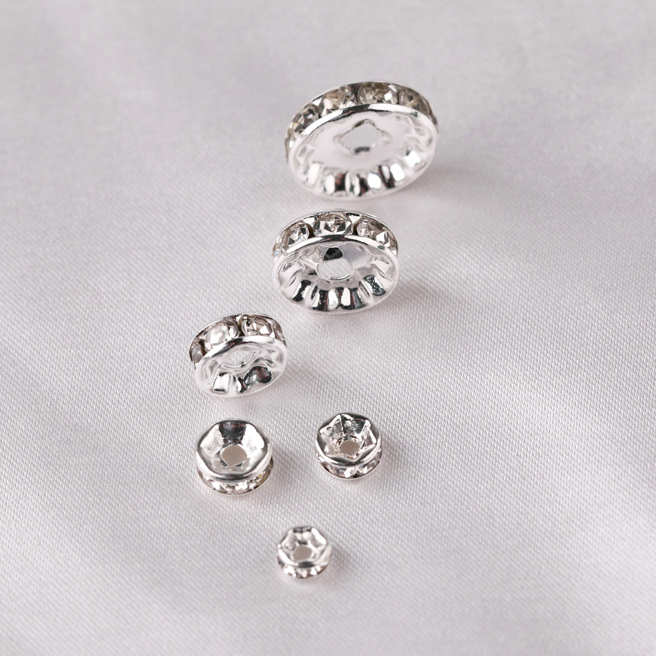 100 Pieces/Bag--Gold straight edge diamond ring beaded DIY accessories material spacer beads color wheel diamond