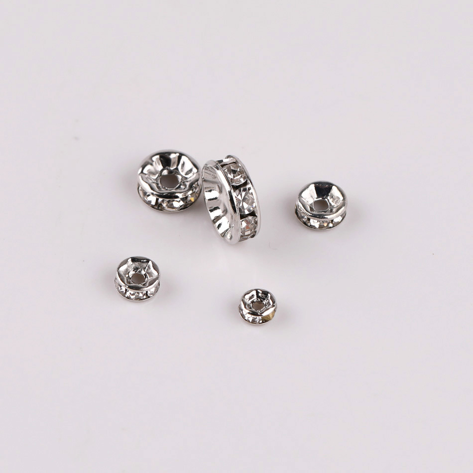 100 Pieces/Bag--Gold straight edge diamond ring beaded DIY accessories material spacer beads color wheel diamond