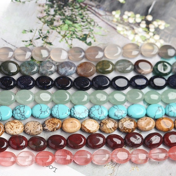8x10mm natural crystal jade oval loose beads