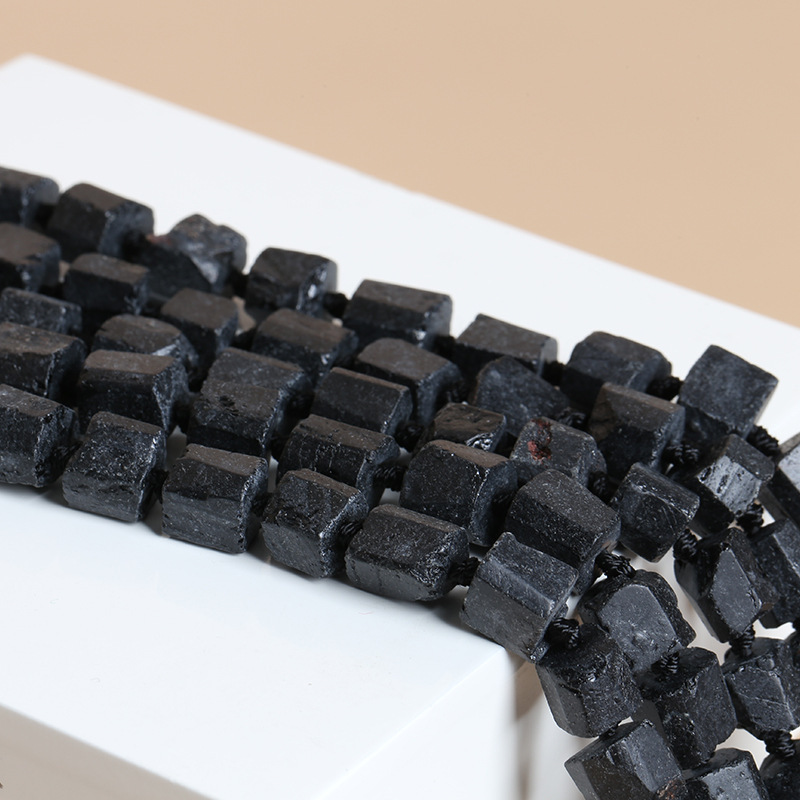 8-12mm Black Tourmaline Loose Beads Rough Cut