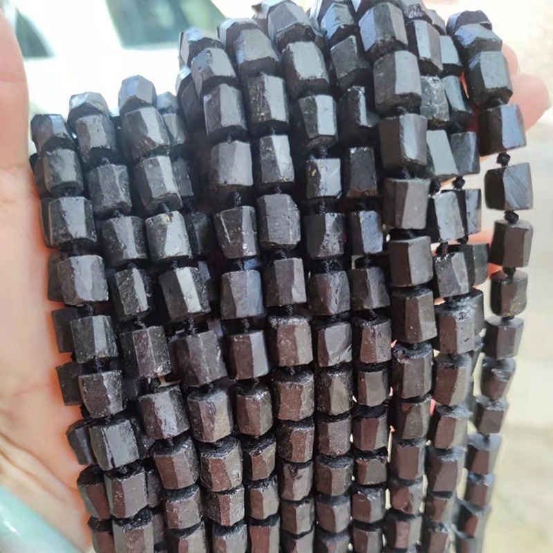 8-12mm Black Tourmaline Loose Beads Rough Cut